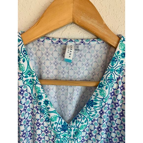 Cabana Life Blue Swim Coverup with Dramatic Sleeves - Picture 4 of 5